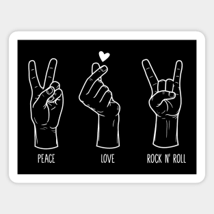 Peace Love Rock N Roll Dark Edition Magnet